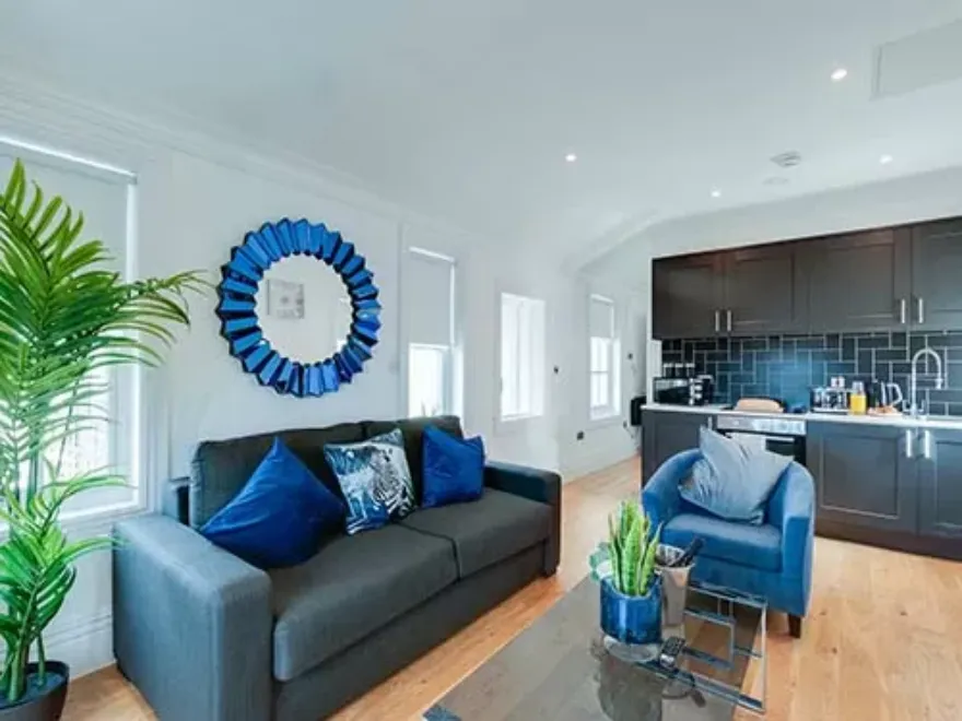 80 Rodney Street - Blue Living Area