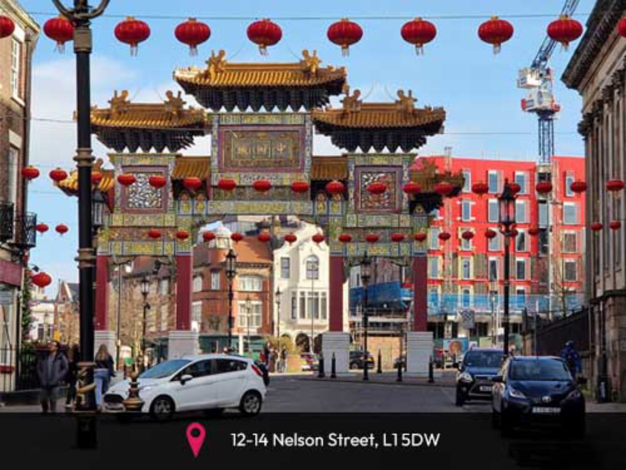 Liverpool China Town arch and streets – Colourful cultural landmark for visitors